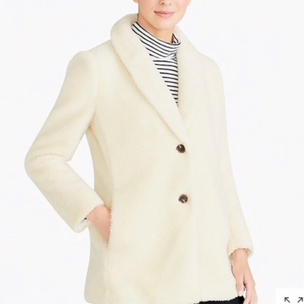 J.Crew Mercantile Teddy Fleece Shawl Collar Coat
